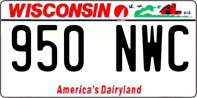 WI license plate 950NWC