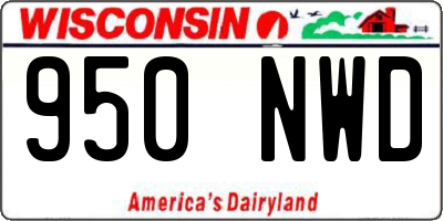 WI license plate 950NWD