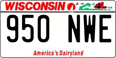 WI license plate 950NWE
