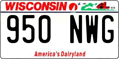 WI license plate 950NWG