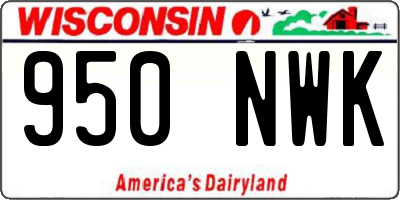 WI license plate 950NWK