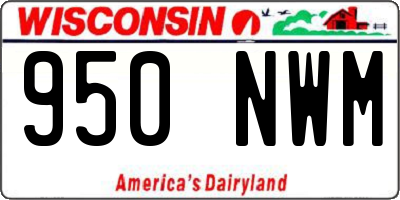 WI license plate 950NWM