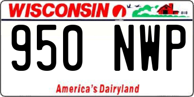 WI license plate 950NWP