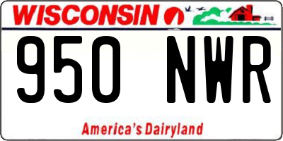 WI license plate 950NWR