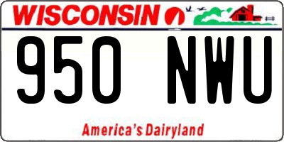 WI license plate 950NWU