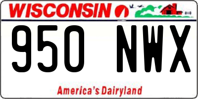 WI license plate 950NWX