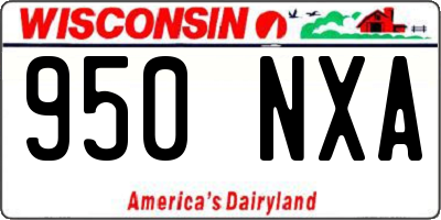 WI license plate 950NXA