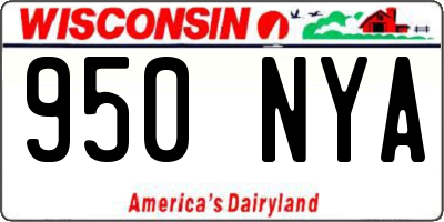 WI license plate 950NYA