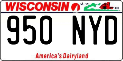 WI license plate 950NYD