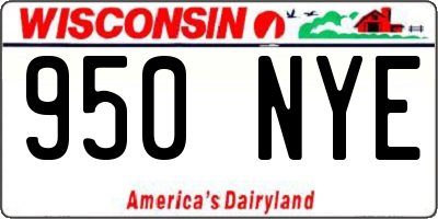 WI license plate 950NYE