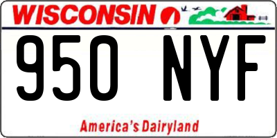 WI license plate 950NYF