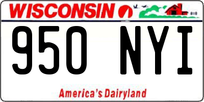 WI license plate 950NYI