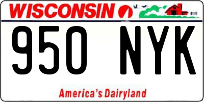 WI license plate 950NYK