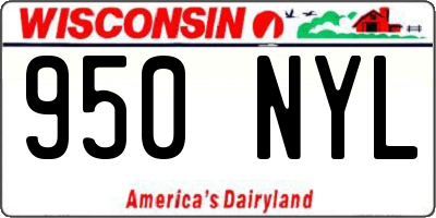 WI license plate 950NYL