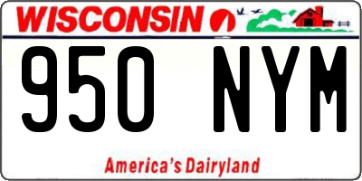 WI license plate 950NYM