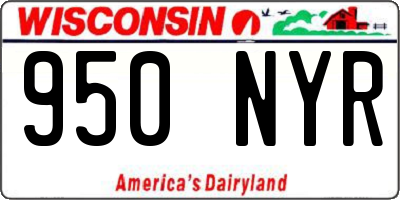 WI license plate 950NYR