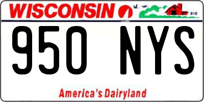 WI license plate 950NYS