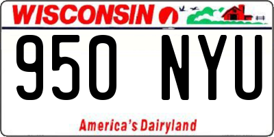 WI license plate 950NYU