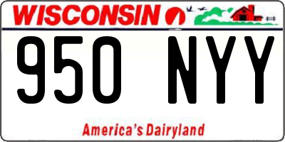 WI license plate 950NYY