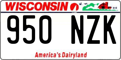 WI license plate 950NZK