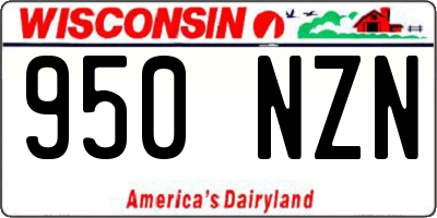 WI license plate 950NZN