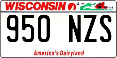 WI license plate 950NZS