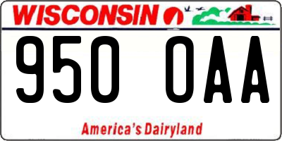 WI license plate 950OAA
