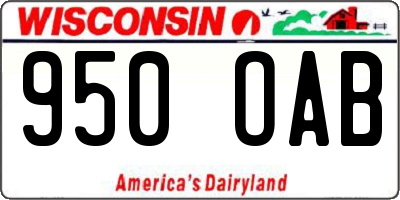WI license plate 950OAB