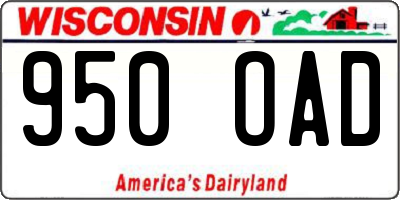 WI license plate 950OAD