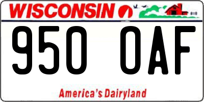 WI license plate 950OAF