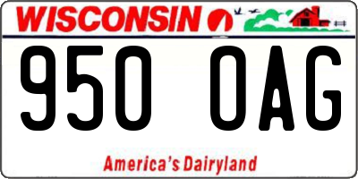 WI license plate 950OAG