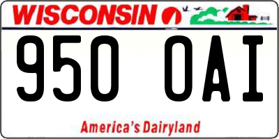 WI license plate 950OAI