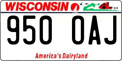 WI license plate 950OAJ