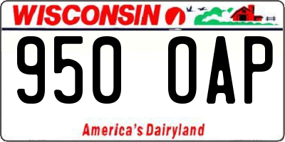 WI license plate 950OAP