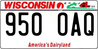 WI license plate 950OAQ