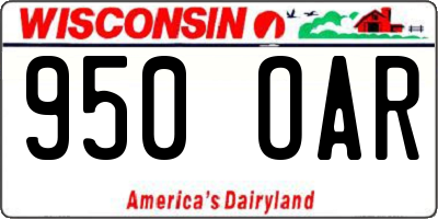 WI license plate 950OAR