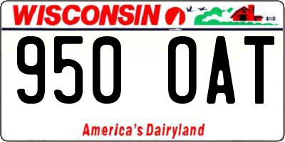 WI license plate 950OAT