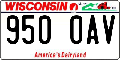 WI license plate 950OAV