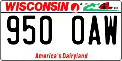 WI license plate 950OAW