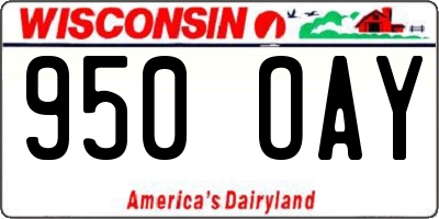 WI license plate 950OAY