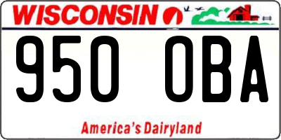 WI license plate 950OBA