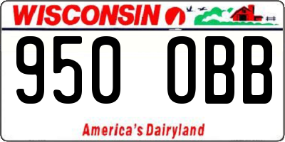 WI license plate 950OBB