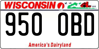 WI license plate 950OBD