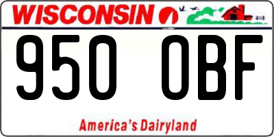 WI license plate 950OBF