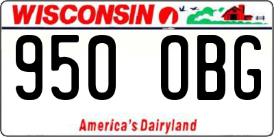 WI license plate 950OBG