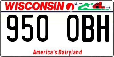 WI license plate 950OBH