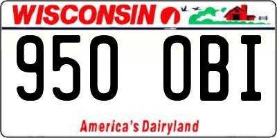 WI license plate 950OBI