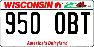 WI license plate 950OBT