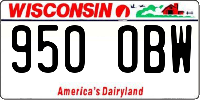 WI license plate 950OBW