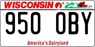 WI license plate 950OBY